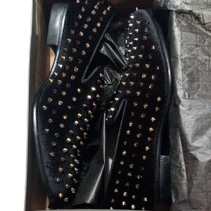 Aspire Black Studded Women's Loafers